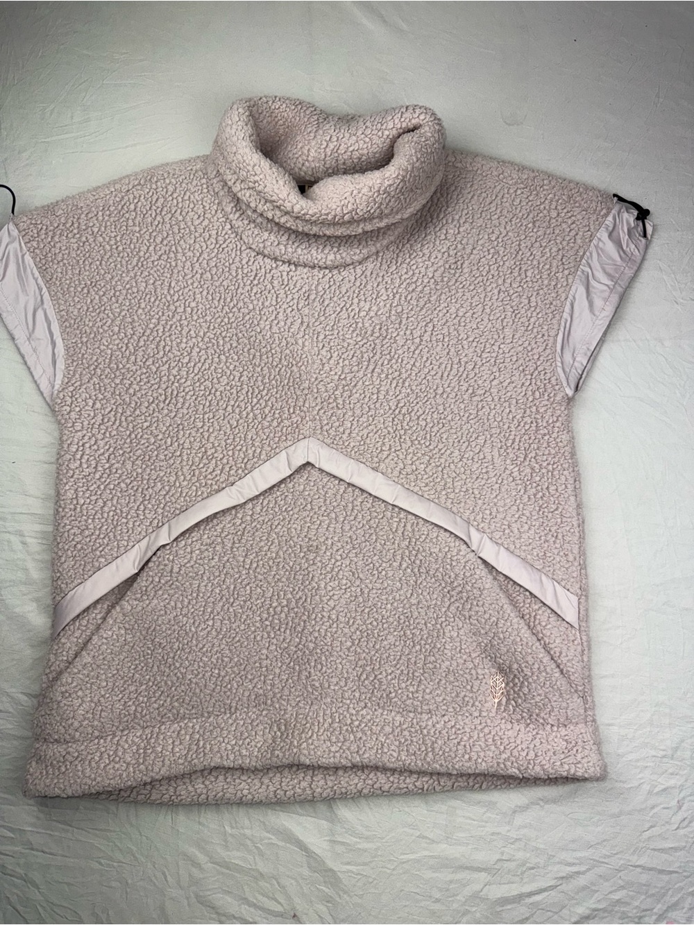 Polartec Cozy Turtleneck Sherpa Pullover Vest in Light Pink